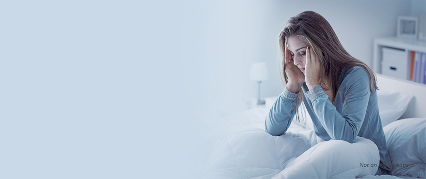 Image of a woman with insomnia characterized by difficulties with sleep initiation
